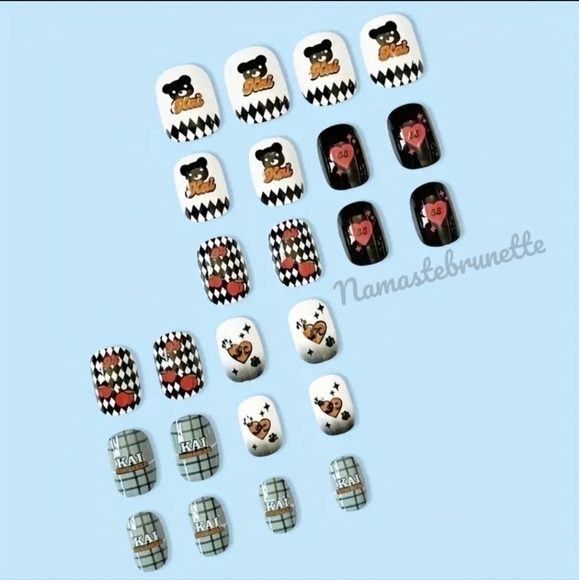 2/$16 Bears & Hearts Press On Nails - Picture 2 of 8